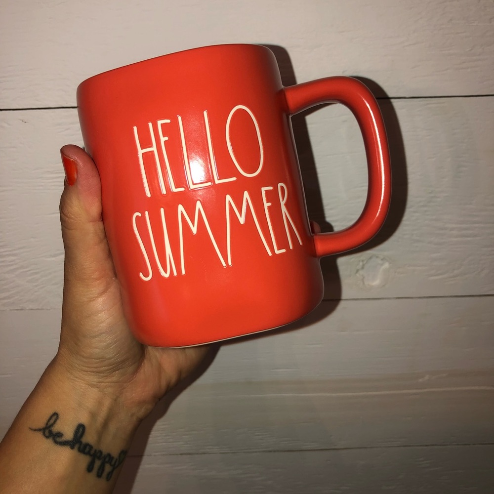 NEW ORANGE RAE DUNN “HELLO SUMMER” mug